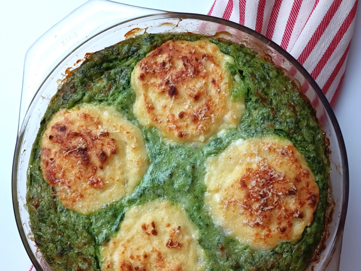 Potato Spinach Fongos with Cheese